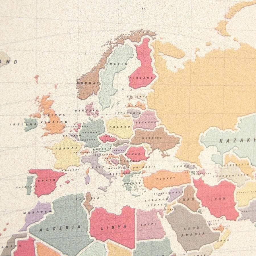Vintage-Pinnwand / Weltkarte aus Kork
